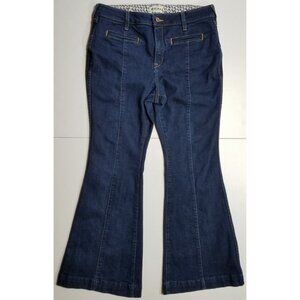 Ariat High Rise Flare Blue Denim Stretch Western Boho Cowgirl Jeans Women's 32S